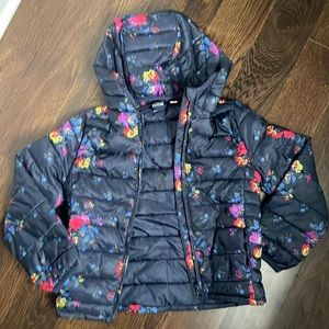 Gap Girls Floral Hooded Puffer - size small